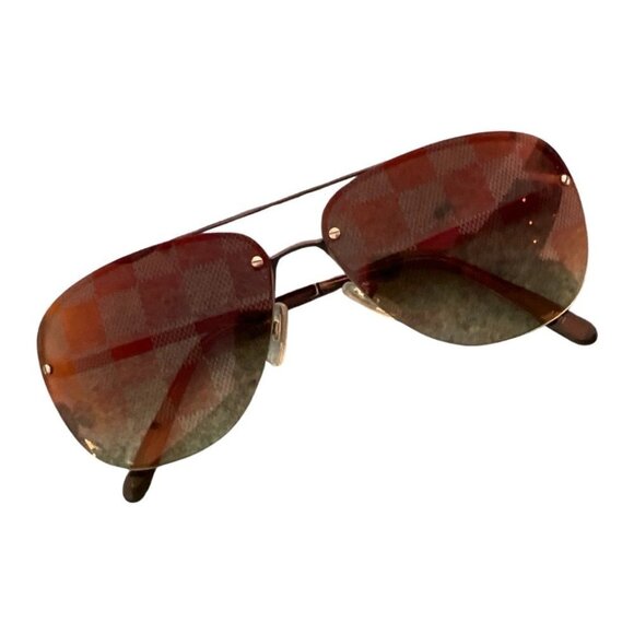 Louis Vuitton Brown Socoa Damier Aviators Sunglasses - Picture 1 of 7